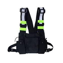 CCAFRET Brusttasche Herren Functional Chest Bag Men's Vest Bag Waist Bag Black Chest Bag (Color : C) von CCAFRET
