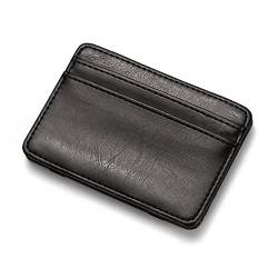 CCAFRET Damen Geldbörse Arrival Leather Magic Wallets Ultra Thin Mini Wallet Men Small Wallet PU Leather Wallets (Color : Black) von CCAFRET