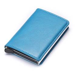 CCAFRET Damen Geldbörse Customized Smart Men Wallet Business Card Holder Wallet Aluminum Metal Case Box Mini Credit Card Wallet Purse (Color : Blue) von CCAFRET