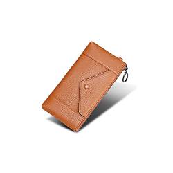 CCAFRET Damen Geldbörse Damen Clutch Leder Litschi Korn Hand Brieftasche Rindsleder Umschlag Damen Tasche (Color : Bruin) von CCAFRET