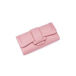 CCAFRET Damen Geldbörse Einfache Leder Brieftaschen für Frauen Trifold Wallet Kartenhalter Lange Kupplungsbeutel Dame Geldbörse für täglich (Color : Pink) von CCAFRET