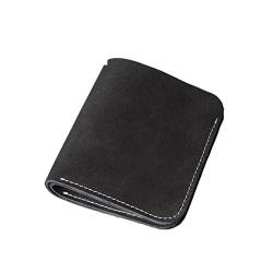 CCAFRET Damen Geldbörse Minimalist Handmade Genuine Leather Wallet Men Bifold 4 Card Holder Leather Wallet for Men Slim Small Wallet Genuine Leather (Color : Black) von CCAFRET
