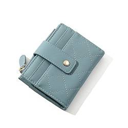 CCAFRET Damen Geldbörse Plaid Kleine Brieftasche Damen Reißverschluss Münze Geldbörse Karten Tasche Brieftasche Weibliche Hand Geldbörse Dame (Color : Blue) von CCAFRET