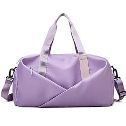 CCAFRET Gym Tasche Damen Sport Sporttasche Travel Dry Wet Bag Handtasche Praktische Multifunktions-Schwimmtasche Schulter Messenger (Color : Purple, Size : L) von CCAFRET