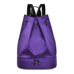 CCAFRET Gym Tasche Fitness-Rucksack für Männer und Frauen, wasserdicht, tragbar, mit großer Kapazität, Fitness-Reisetasche, Outdoor-Schwimmen, Training, Yoga-Duffle-Taschen (Color : Purple) von CCAFRET
