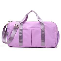 CCAFRET Gym Tasche Sporttasche für Frauen mit Schuhfach, strapazierfähige, leichte Yoga-große Handtasche (Color : Purple) von CCAFRET