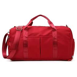 CCAFRET Gym Tasche Sporttasche für Frauen mit Schuhfach, strapazierfähige, leichte Yoga-große Handtasche (Color : Red) von CCAFRET