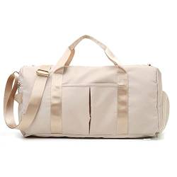 CCAFRET Gym Tasche Sporttasche für Frauen mit Schuhfach, strapazierfähige, leichte Yoga-große Handtasche (Color : White) von CCAFRET