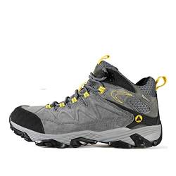 CCAFRET Herren Turnschuhe Waterproof Sneakers Men Women Hiking Shoes Leather Hiking Boots Camping Mountain Boots (Color : Grijs, Size : 9.5) von CCAFRET
