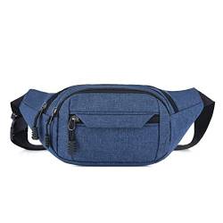 CCAFRET Herren umhängetasche Waist Bag Men and Women Simple Fashion Oxford Cloth Belt Bag Ladies Casual Waist Pack Mobile Phone Bag (Color : Blue) von CCAFRET