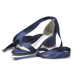 CCAFRET High Heels Use Women's Shoes, Pointy Wedding Shoes, Medium Shoes, Ribbons, Evening Dresses for Formal Parties and Summer Shoes. (Color : Blue, Size : 7.5) von CCAFRET