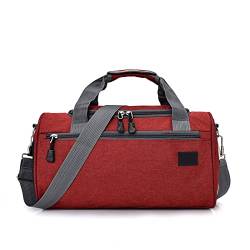 CCAFRET Umhängetasche Herren Men Travel Sport Bags Light Luggage Business Cylinder Handbag Women Outdoor Duffel Weekend Crossbody Shoulder Bag Pack (Color : Red) von CCAFRET