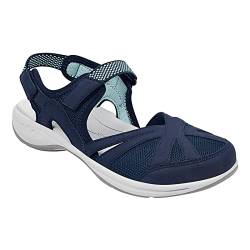 CCAFRET Wasserdichte Sandalen für Damen Frauen Sports Sandalen Mesh Plattform Massivhaken Weibliche Sommerschuhe Mode Komfortable Freizeit Dame Schuhe (Color : Blue, Size : 7.5) von CCAFRET
