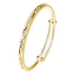 CCAIPU 18K Gold Plattiert Frauen Armband, 4MM Titanium Stahl Kristall Armband Freundschaft Geschenke für Mutter Mädchen (Gold-B) von CCAIPU