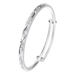 CCAIPU 18K Gold Plattiert Frauen Armband, 4MM Titanium Stahl Kristall Armband Freundschaft Geschenke für Mutter Mädchen (Silber-B) von CCAIPU