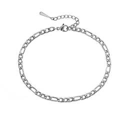 CCAIPU 2Pcs Silber Tennis Fußkettchen Armband für Frauen，2 stylish silver star anklets - A luxurious design that is durable (B-Silber-1Pcs) von CCAIPU