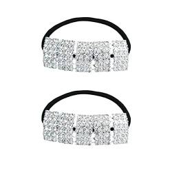 CCAIPU Strass-Haarbänder Elastische Haarbänder für Frauen und Mädchen (Silber) von CCAIPU