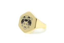 CCNGDS Gravierter Geisha-Siegelring – personalisierter Geisha-Ring – japanischer Heritage-Ring – Sechseck-Ring von CCNGDS