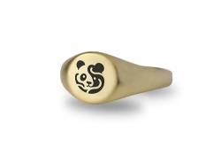 CCNGDS Personalisierter Panda-Gravurring – 14-karätiger Gold-Panda-Siegelring – Geschenkring zum Frauentag – süßer Panda-Ring von CCNGDS