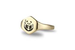 CCNGDS Personalisierter Panda-Ring – Tierschmuck – gravierter Panda-Ring – sechseckiger Ring – süßer Ring von CCNGDS