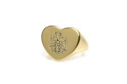 Chicano Jesus Gold Siegelring – Custom Chicano Ring – Christentum Ring – Herzförmiger Ring von CCNGDS