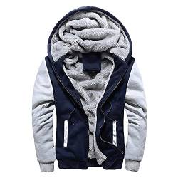 CCOOfhhc Fleecejacke Herren Outdoor Sweatjacke mit Kapuze Winter Warm Gefüttert Wintermantel Sweatshirt Übergangsjacke Casual Outdoorjacke Kapuzenjacke Reißverschluss Sportjacke Fleece-Innenseite von CCOOfhhc