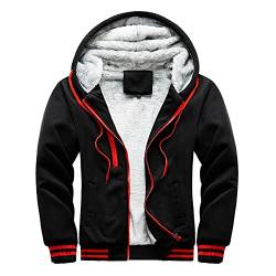 CCOOfhhc Herrenjacke Winterjacke Modern Sweatjacke Herren Mit Kapuze Gefüttert Plüschjacke Teddy Winter Große Größe Übergangsjacken Plüschmantel Jacke Sportjacke Outdoor Fleecejacken Kapuzenjacke von CCOOfhhc