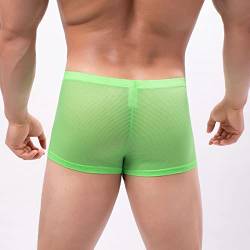 CCOOfhhc Retroshorts Herren Durchsichtig Boxershort Netz Durchsichtige Boxerbriefs Höschen Low Rise Unterwäsche Nähte Einfarbig Nachtwäsche Baumwolle Mesh Hipster Sexy Unterhosen für Männer von CCOOfhhc