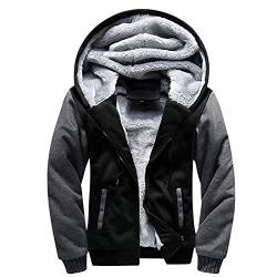 CCOOfhhc Sportjacken Für Herren Winter Sweatjacke Mit Kapuze Gefüttert Reissverschluss Steppjacke Gefüttert Übergangsjacke Leichte Warm Kapuzenjacke Übergang Sportlich Sweatshirtjacke Sportjacke von CCOOfhhc