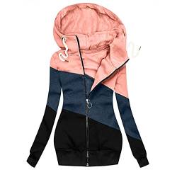 CCOOfhhc Sweatjacke Damen Lang Softshelljacke Wasserdicht Atmungsaktiv Jacke Sweatjacke mit Kapuze Weste Langarm Oversize Outdoor Jacken Herbstmantel Elegant Sweatshirt Mantel von CCOOfhhc