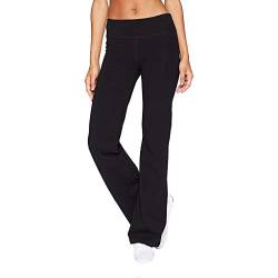 CCOOfhhc Yogahose Damen Lang Jazzpants Schlaghose Bootcut Jogginghose Freizeithose Straight Bein Modal Sporthose Einfarbig Damenmode Culotte Lounge Hose mit Taschen für Yoga, Pilates, Fitness von CCOOfhhc