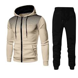 Fleece Hausanzug Herren Winter Trainingsanzug Baumwolle Langarm Jogginganzug Freizeitanzug mit Taschen Zweiteiler Sportanzug Reißverschluss Tracksuit Jogginghose Pullover 2 Teiliges Set Joggingsuit von CCOOfhhc