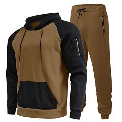 Fleece Hausanzug Herren Winter Trainingsanzug Baumwolle Langarm Jogginganzug Freizeitanzug mit Taschen Zweiteiler Sportanzug Reißverschluss Tracksuit Jogginghose Pullover 2 Teiliges Set Joggingsuit von CCOOfhhc