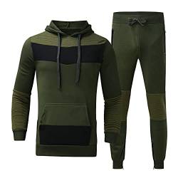 Hausanzug Herren Kuschelig Fleece Trainingsanzug Slim Fit Sportbekleidung Jogginganzug Freizeitanzug Fitness Casual Sportanzug Tracksuit Hosen Kapuzenpullover Hausanzug 2 Teiliges Set Joggingsuit von CCOOfhhc