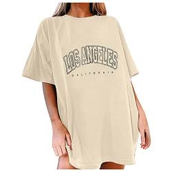 Hip Hop Tshirt Damen Oversize: T-Shirt Oversized Mode Rundhals Kurzarm Sommer Oberteile Vintage Drucken Bluse Streetwear Sport Sweatshirt Pullover Teenager Mädchen Tunika Lang Tops von CCOOfhhc