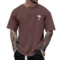 Oversized Tshirt Herren Kurzarm Rundhals Lose Sommer Oberteile Mode T-Shirt mit Los Angeles Grafik Kreativen Buchstaben Vintage Drucken Streetwear Sport Casual Lang Tops von CCOOfhhc