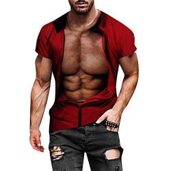 T Shirt Herren Lustige T-Shirt für Männer Unisex 3D Druck Tee Shirt Sommer 3D Beiläufige Grafik Kurzen Ärmeln Tops S-3XL Slim Fit Muskelshirt Festlich Karneval Oberteil von CCOOfhhc