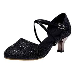 Tanzschuhe Damen Standard Und Latein, Tanzen Party Ballsaal Moderne Tanzübung Glitzer Performance Standard Walzer Tango Soziale Pumps Absatz Latein Professionelle Cha-Cha Salsa von CCOOfhhc