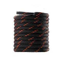 CCSOFTIME 2 Paar Schnürsenkel Rund für Stiefel Reißfeste 4mm Dicke Ersatz Wanderschuhe Arbeitsschuhe Trekkingshcuhe Schuhbänder,Outdoor Boots Shoe Laces für Herren Damen,Schwarz/Braun 100cm von CCSOFTIME