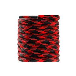 CCSOFTIME 2 Paar Schnürsenkel Rund für Stiefel Reißfeste 4mm Dicke Ersatz Wanderschuhe Arbeitsschuhe Trekkingshcuhe Schuhbänder,Outdoor Boots Shoe Laces für Herren Damen,Schwarz Rot-100cm von CCSOFTIME