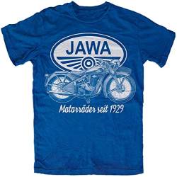 Jawa Motorcycles T Shirt Mens Summer Fashion Tee Shirt Blau Motorrad Kult Ostalgie Kraftrad 350 700 50 Blue 3XL von CCXRC