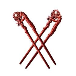 2Stück Haarnadeln U Förmig Chinesischer Retro Haarnadel Handgeschnitzte Hair Stick Aus Holz Hanfu Haarpin Chinesischen Retro Holz Haar Stick Haarstab -C-1 Count (Pack of 2) von CCYXFB