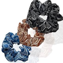 3 Stück Scrunchies Seide dicke Haargummi Seide Hair Bun Elastische Haargummi Weiche Schlaf-Haargummis Satin Scrunchie Zopfgummis Haarbänder Mädchen Satin Haargummi-Trikolore B-10 5CM von CCYXFB