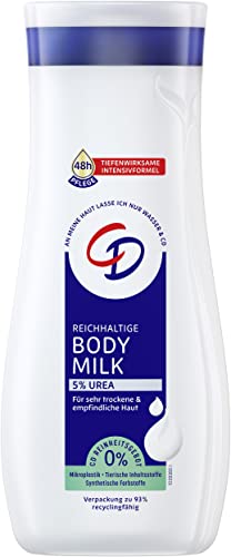 CD Body Milk mit 5% Urea für normale und empfindliche Haut, 48h Feuchtigkeit für Körper, Gesicht und Hände/VEGAN 250 ml von CD