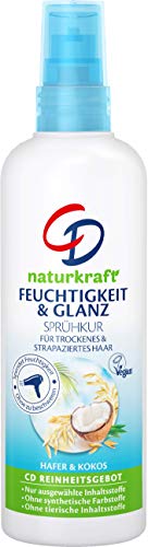 CD Naturkraft Feuchtigkeit & Glanz Sprühkur Hafer Und Kokos Für Trockenes & Strapaziertes Haar, Vegan, 3er Pack (3 x 150 ml), blau von CD