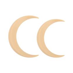 2 Stück Mond-Haarspangen aus Holz, Mond-Haargabel, Mond-Haarnadel, ABS, Dekorativer, Tragbarer Mond-Haarnadel-Haarstab für den Täglichen Einkauf, Cosplays (Beige) von CDQL