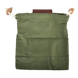 CDQL Leder-Canvas-Futtertasche, Gürtel, Obstpflücktasche für Camping, Obstsammeln(OD Grün) von CDQL
