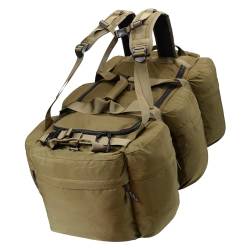 CECKQUE 105 l extra große strapazierfähige Reisetasche für Herren, Militär-Stil, große Reisetasche mit abnehmbaren Gurten für Reisen, Camping, Aufbewahrung, Hellbraun, Militärischer Stil von CECKQUE