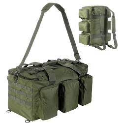 CECKQUE Militärische Reisetasche, 105 l, extra groß, Einsatz, Armee, taktische Reisetasche für Herren, robuste Reisetasche für Reisen, Jagd, Camping, Aufbewahrung, Größe S: Grün, Large, Militärischer von CECKQUE