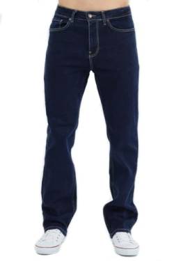 CEDY DENIM - Baggy Jeans Herren Stretch, Jeanshose Herren Straight Cut, Lang Streetwear Hosen Herren CD346 (32W/32L, Navyblau) von CEDY DENIM